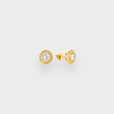 925 SPINNER STUD EARRINGS - GOLD